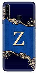 Amazon Brand - Solimo Designer Blue Pattern Alphabet-Z 3D Printed Hard Back Case Mobile Cover for Samsung Galaxy A20s