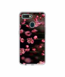 Amazon Brand - Solimo Designer Pink Flowers UV Printed Soft Back Case Mobile Cover for Oppo A7