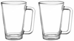 Amazon Brand - Solimo Portia Glass Coffee Mug Set, 275ml, Set of 2, Transparent