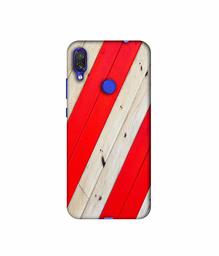 Amazon Brand - Solimo Designer Red and Cream Color Wood 3D Printed Hard Back Case Mobile Cover for Xiaomi Redmi Note 7 Pro