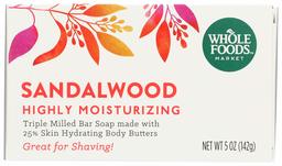 Whole Foods Market, Triple Milled Soap, Sandalwood, Highly Moisturizing, 5 oz