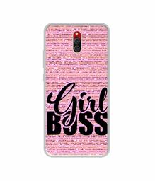 Amazon Brand - Solimo Designer Girl Boss On Pink Sparkle UV Printed Soft Back Case Mobile Cover for Xiaomi Redmi 8A Dual