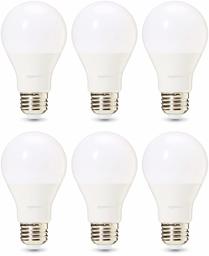 AmazonBasics Commercial Grade LED Light Bulb | 40-Watt Equivalent, A19, Daylight, Dimmable, 6-Pack