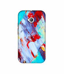 Amazon Brand - Solimo Designer Blue and Red Brush Texture 3D Printed Hard Back Case Mobile Cover for Motorola Moto E 2nd Generation