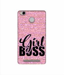 Amazon Brand - Solimo Designer Girl Boss On Pink Sparkle 3D Printed Hard Back Case Mobile Cover for Xiaomi Redmi 3S Prime