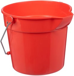 AmazonBasics 14 Quart Plastic Cleaning Bucket, Red - 6-Pack