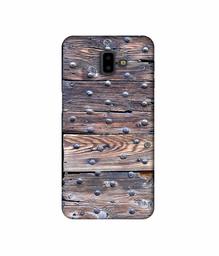 Amazon Brand - Solimo Designer Wooden Blocks Check 3D Printed Hard Back Case Mobile Cover for Samsung Galaxy J6 Plus