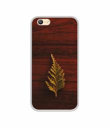 Amazon Brand - Solimo Designer Leaf on Wood UV Printed Soft Back Case Mobile Cover for Oppo A57