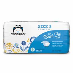 Amazon Brand - Mama Bear Best Fit Diapers Size 3, 40 Count, Bears Print [Packaging May Vary]