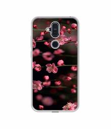 Amazon Brand - Solimo Designer Pink Flowers UV Printed Soft Back Case Mobile Cover for Nokia 8.1