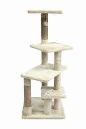 AmazonBasics Multi-Platform Cat Condo Tree Tower - 28 x 21 x 42 Inches, Beige