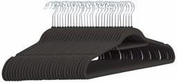 AmazonBasics Velvet Suit Hangers with Tie Hanger, Black (30-Pack)