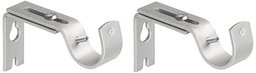 AmazonBasics Adjustable Curtain Rod Wall Bracket Hooks, Set of 2, Silver Nickel