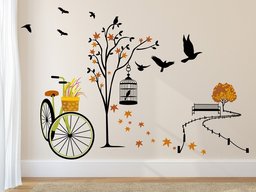 Amazon Brand - Solimo Wall Sticker for Living Room(Ride through Nature, ideal size on wall: 140 cm x 100 cm),Multicolour