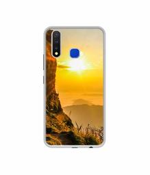 Amazon Brand - Solimo Designer Mountan Side Sun View UV Printed Soft Back Case Mobile Cover for Vivo U20