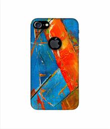 Amazon Brand - Solimo Designer Sky Blue and Orange Canvas 3D Printed Hard Back Case Mobile Cover for Apple iPhone 7 (with Logo Cut)