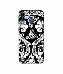 Amazon Brand - Solimo Designer Round White Rangoli 3D Printed Hard Back Case Mobile Cover for Samsung Galaxy M21