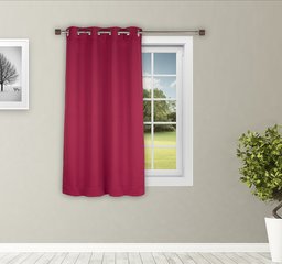 Amazon Brand - Solimo Room Darkening Blackout Window Curtain, 5 Feet - Set of 1 (Maroon)