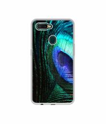 Amazon Brand - Solimo Designer Peacock Feather UV Printed Soft Back Case Mobile Cover for Oppo A7