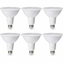 AmazonBasics Commercial Grade LED Light Bulb - 90-Watt Equivalent, PAR38, Cool White, Dimmable, 6-Pack