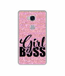 Amazon Brand - Solimo Designer Girl Boss On Pink Sparkle UV Printed Soft Back Case Mobile Cover for Huawei Honor 5X