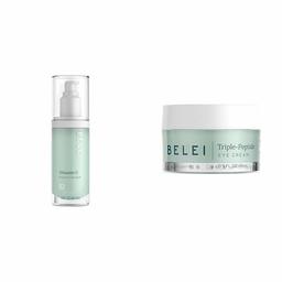 Belei Vitamin C Moisturizer, Fragrance Free, Paraben Free, 2 Fluid Ounce (60 mL) & Triple-Peptide Eye Cream, Fragrance Free, Paraben Free, 0.5 Fluid Ounce (15 mL)