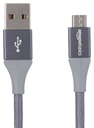 AmazonBasics Double Braided Nylon USB 2.0 A to Micro B Charger Cable