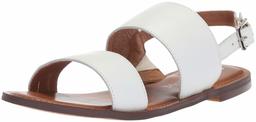 Amazon Brand - 206 Collective Women's Cedar Casual Double Band Sandal, White Leather, 9.5 B US