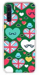 Amazon Brand - Solimo Designer Multicolor Cute Love Green Pattern Design Printed Soft Back Case Mobile Cover for Oppo F15