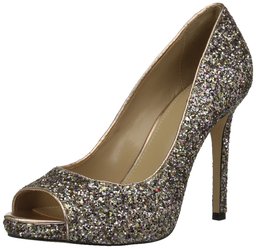 Amazon Brand - The Fix Women's Rosalee Peep Toe Platform Stiletto Dress Pump, Pink Multi, 7 B US