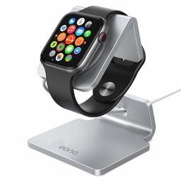 Eono Essentials Stand for Apple Watch Charger, Charging Stand : Desk Watch Stand Holder Charging Dock Station Designed for Apple Watch Series 4 Series 3 Series 2 Series 1 - Silver