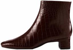 Amazon Brand - find. Block Heel Square Toe Ankle Boots, Braun Brown Croco), US 6.5