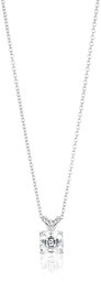 Platinum-Plated Sterling Silver and Swarovski Zirconia Solitaire Pendant Necklace, 16 Inch