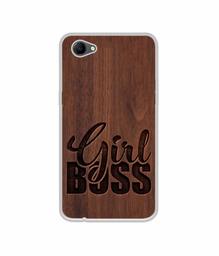 Amazon Brand - Solimo Designer Girl Boss On Wood UV Printed Soft Back Case Mobile Cover for Oppo A3