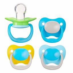 Amazon Brand - Mama Bear Baby Pacifier, Stage 2 (6-12M), BPA Free, Assorted Colors (Pack of 4)