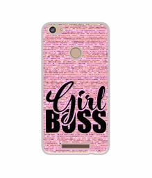 Amazon Brand - Solimo Designer Girl Boss On Pink Sparkle UV Printed Soft Back Case Mobile Cover for Comio P1 4G