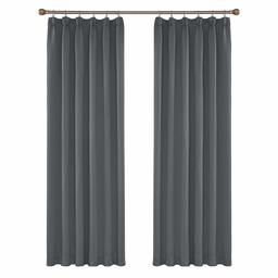 UMI. by Amazon Rideaux Occultants Gris Clair Isolants Thermiques Reducteur de Bruit Rideau Salon Chambre Bebe avec Galon Fronceur 2 Pièces 140x245cm