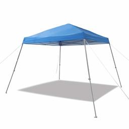 AmazonBasics Outdoor Pop Up Canopy, 9ft x 9ft Top Slant Leg with Wheeled Carry, blue