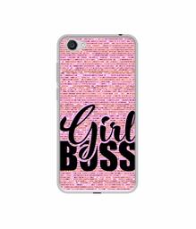 Amazon Brand - Solimo Designer Girl Boss On Pink Sparkle UV Printed Soft Back Case Mobile Cover for Vivo Y55