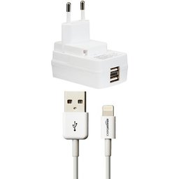 AmazonBasics - Caricabatterie a 2 porte (2,1 Amp) con cavo 0,9 m