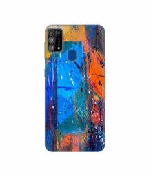 Amazon Brand - Solimo Designer Blue and Orange Brush 3D Printed Hard Back Case Mobile Cover for Samsung Galaxy M31