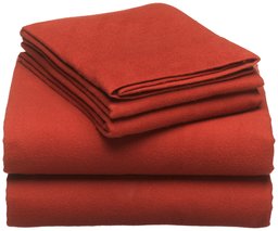 Pinzon 160-Gram Solid Flannel King Sheet Set, Brick