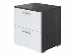 Amazon Brand - Movian Kolva 2-Drawer Bedside Table, 45 x 38 x 47cm, Dark Grey/White