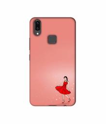 Amazon Brand - Solimo Designer Red Dress Lady 3D Printed Hard Back Case Mobile Cover for Vivo V9 / V9 Pro