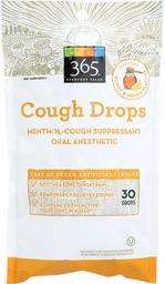 365 Everyday Value, Cough Drops, Honey & Lemon Flavor, 30 ct