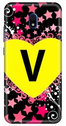 Amazon Brand - Solimo Designer Heart Pattern Alphabet-V 3D Printed Hard Back Case Mobile Cover for Xiaomi Redmi 8A