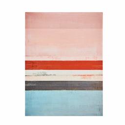 Amazon Brand – Rivet Contemporary Striped Print with Sand Texture Wall Art Decor on Canvas - 30 x 40 Inch, Pink and Blue