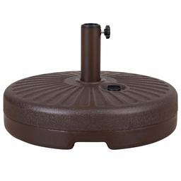 AmazonBasics 20inch Dia Brown HDPE Plastic Patio Umbrella Base Stand for 9-Foot Umbrella - Water or Sand Fill, Rounded Pattern (Renewed)