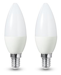 AmazonBasics - Bombilla LED E14, 6 W equivalente a 40 W, 470 lúmenes, regulable - 2 unidades