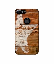 Amazon Brand - Solimo Designer Star Impression On Wood 3D Printed Hard Back Case Mobile Cover for Apple iPhone 7 Plus (Logo Cut)